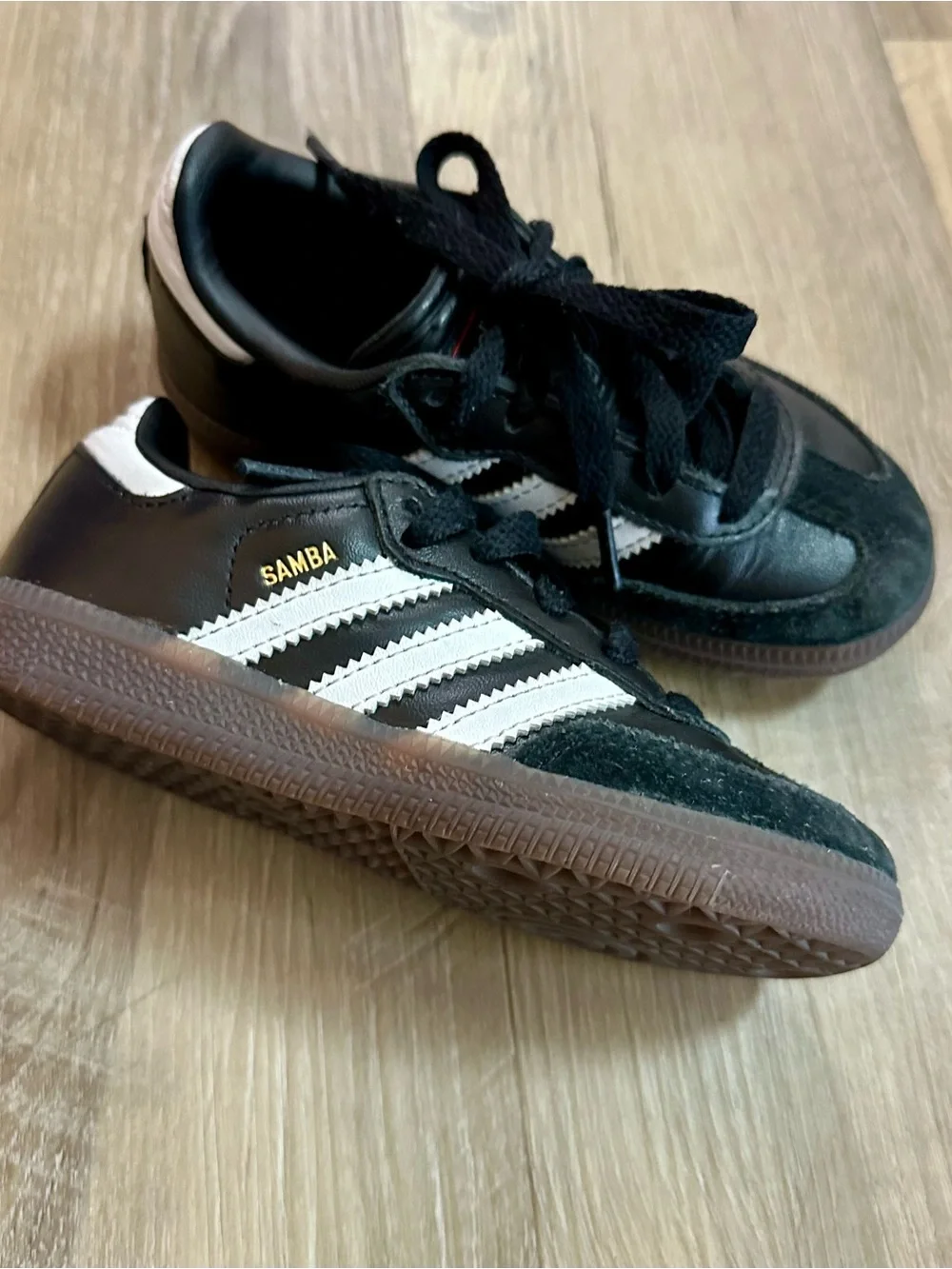 adidas Samba OG Kids Sneakers Black White Gum Size 9.5K Excellent condition